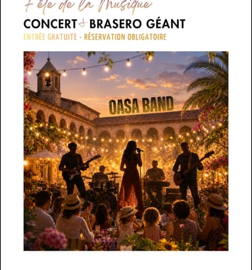 Concert et brasero dans le patio