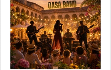 Concert et brasero dans le patio