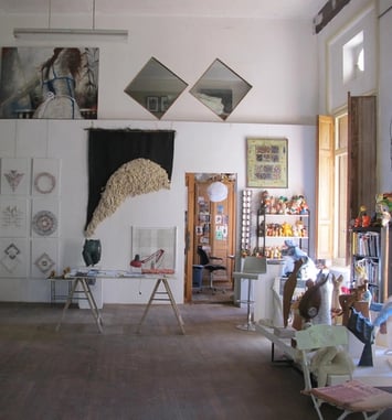Visite de l'atelier du sculpteur Pierre Vallauri