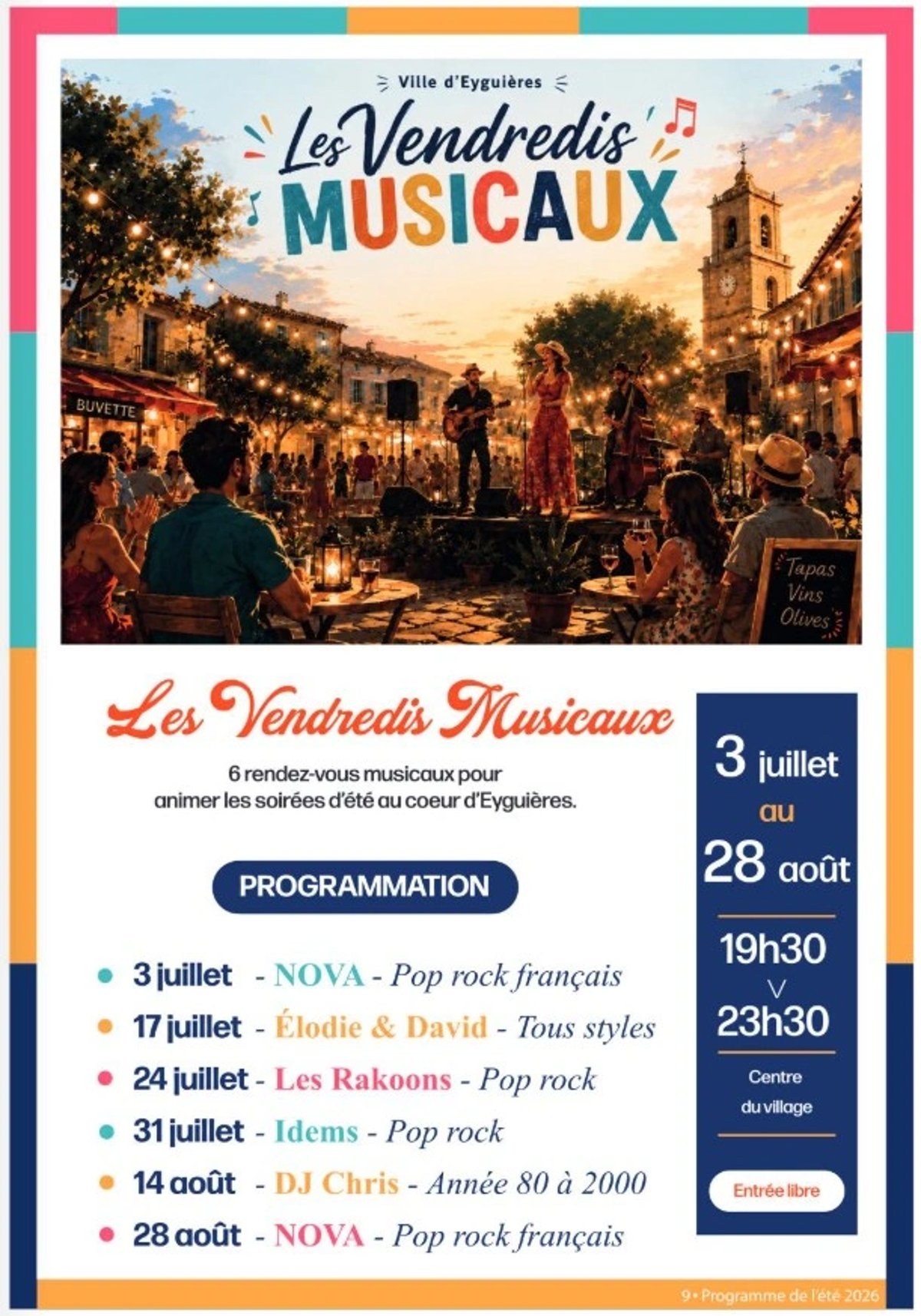 Les vendredis musicaux 2026, dates et programme à Eyguières