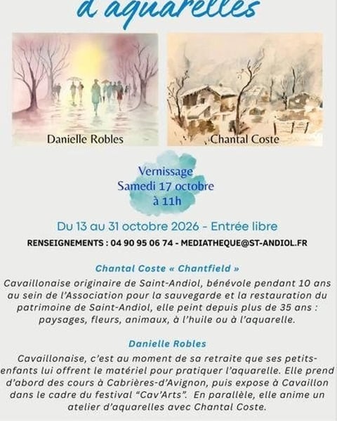 Exposition d'aquarelles : Danielle Robles & Chantal Coste