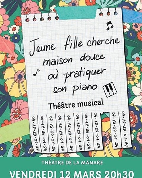 Jeune fille cherche maison où pratiquer son piano