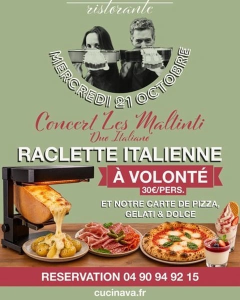 Concert Les Maltinti chez Cucinava & raclette italienne